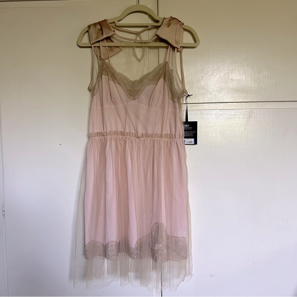NWT Rodarte For Target Tulle Slip Dress Blush Pink Bow Size Large
